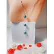 Cascade Vert Sapin – Collier argenté en acier inoxydable avec perles vert sapin élégantes 
