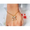 Paradis Blanc – Bracelet en acier inoxydable plaqué or 24K avec pendentif 