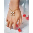 Paradis Blanc – Bracelet en acier inoxydable plaqué or 24K avec pendentif 