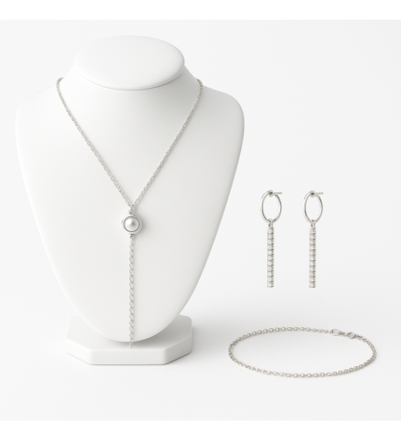 Parures Strass Argentée – 3 bijoux