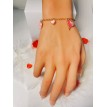 Breloque Amour – Bracelet ajustable pendentif cœur rose et acier inoxydable doré Breloque Amour – Bracelet ajustable pendentif cœur rose et acier inoxydable doré