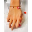 Breloque Amour – Bracelet ajustable pendentif cœur rose et acier inoxydable doré Breloque Amour – Bracelet ajustable pendentif cœur rose et acier inoxydable doré