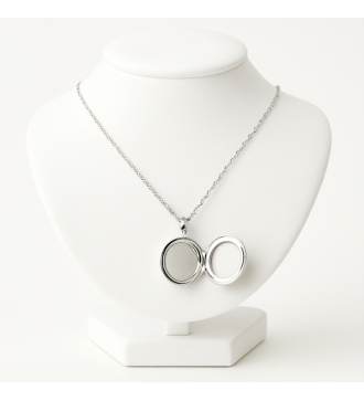 Médaillon couleur argent 925 – Bijou photo personnalisé élégant