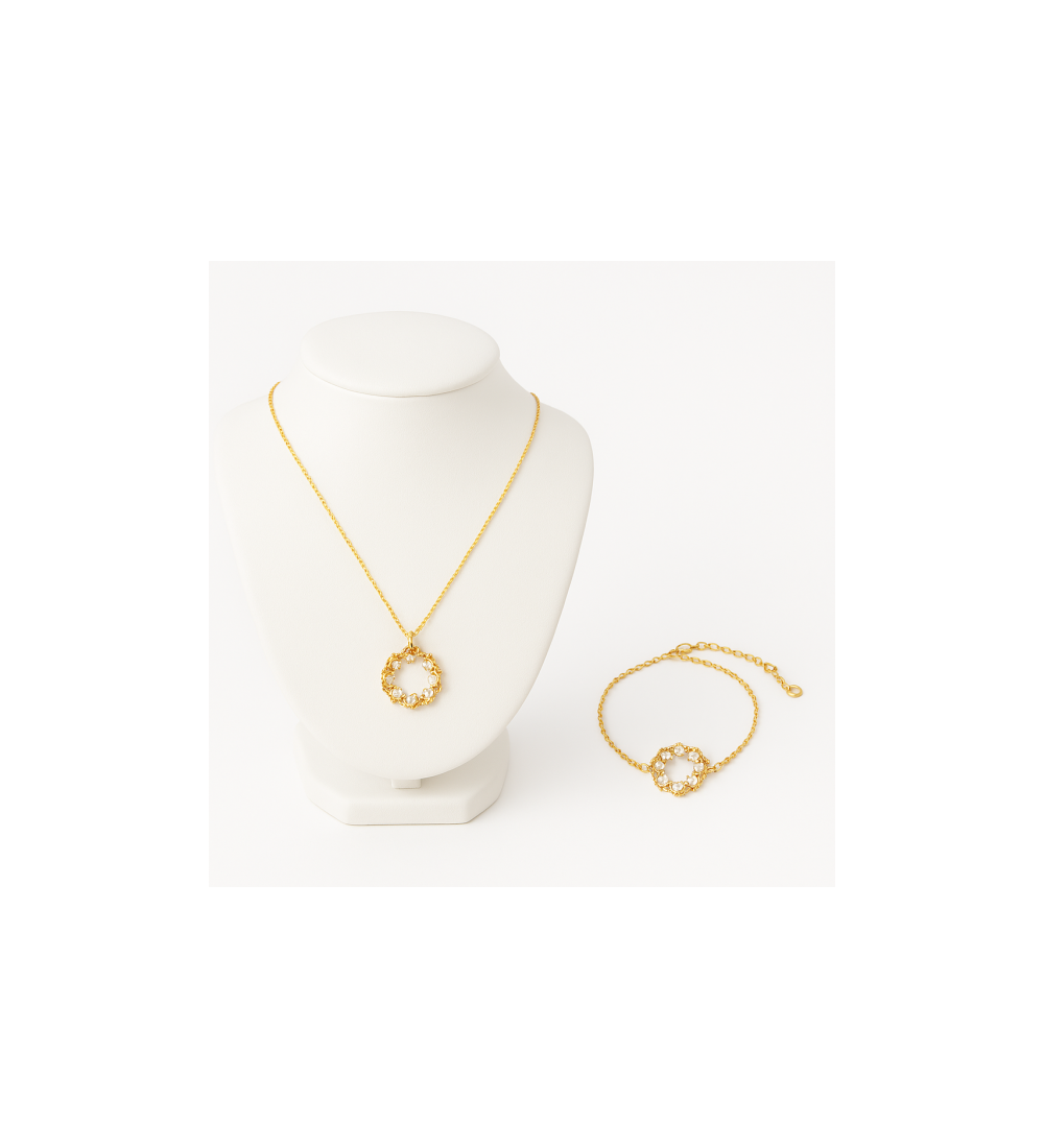 Parure 2 bijoux Or – Collier et boucles artisanales élégantes Parure 2 bijoux Or – Collier et boucles artisanales élégantes