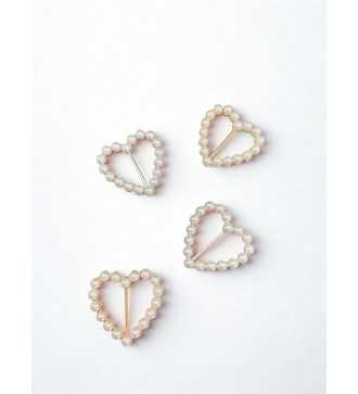 Broche bijou perles blanches – Cœurs perlés – AU2Bijoux