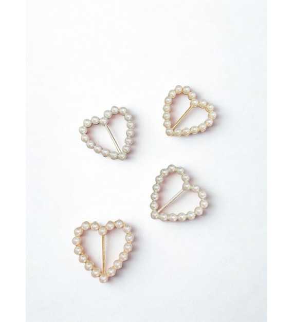 Broche bijou perles blanches – Cœurs perlés – AU2Bijoux