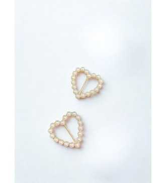 Broche coeurs perlées