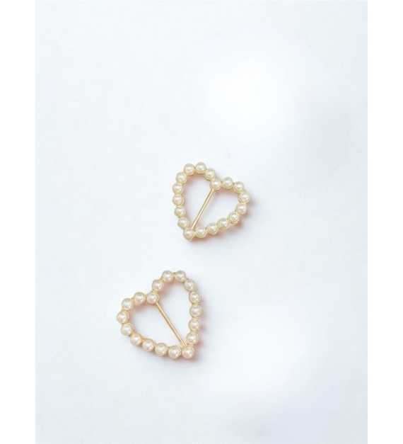 Broche coeurs perlées