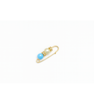 Broche arcenperles – Bijou fantaisie doré avec perles colorées