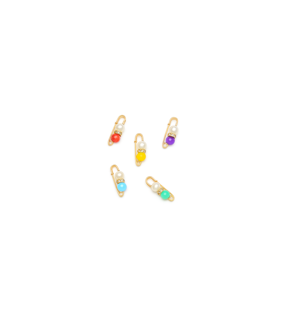 Broche arc-en-ciel perlé – bijou artisanal AU2Bijoux