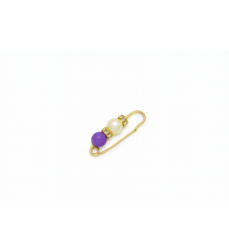 Broche arcenperles – Bijou fantaisie doré avec perles colorées