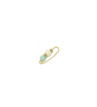 Broche arcenperles – Bijou fantaisie doré avec perles colorées