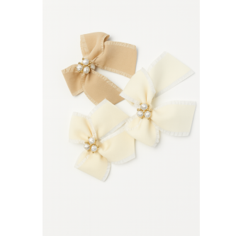 Collection Duo Pastel Luxe – Barrettes nœud perlé (lot de 2)