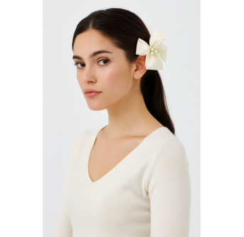 Barrettes nœud perlé – Collection Duo Pastel Luxe