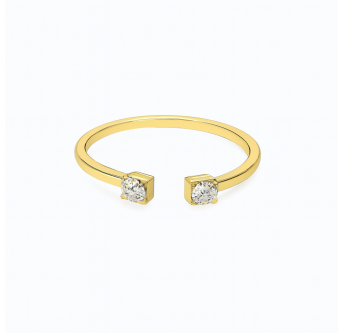 Bague Prisme plaqué or 24K – Élégance artisanale AU2Bijoux