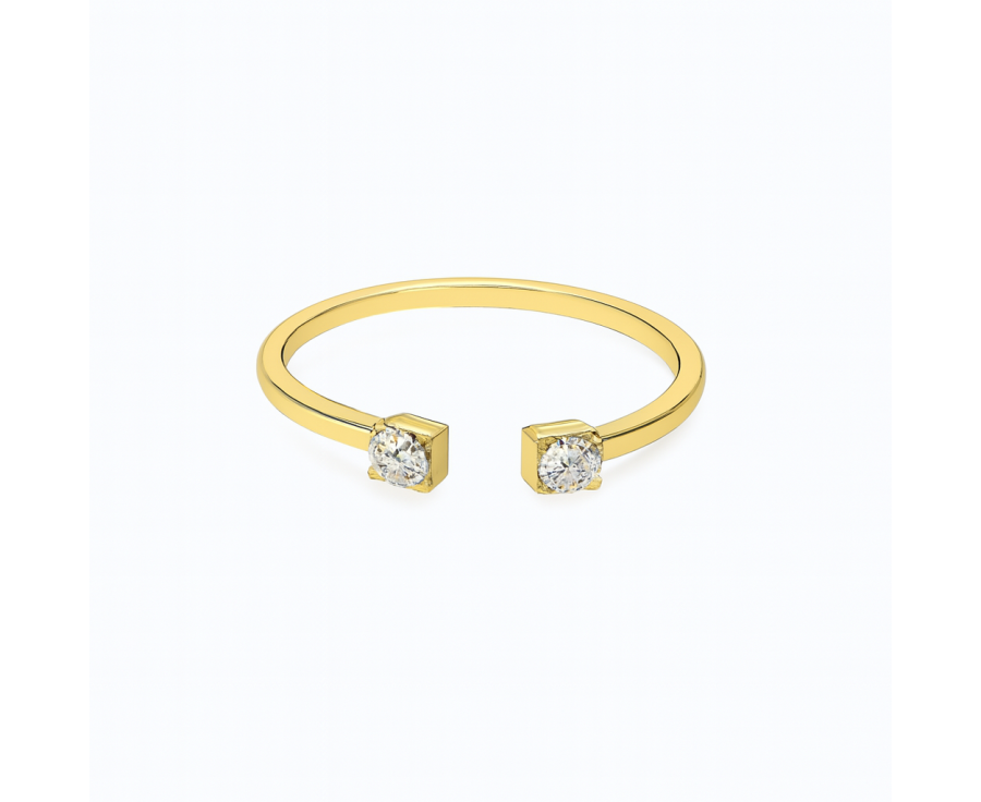 Bague Prisme plaqué or 24K – Élégance artisanale AU2Bijoux 