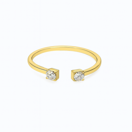 Bague Prisme plaqué or 24K – Élégance artisanale AU2Bijoux