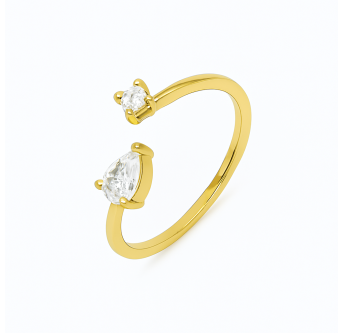 Bague Eclat stellaire plaqué or 24K avec pierres - Bague élégante Femme