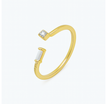 Bague Geometrique plaqué or 24K – Élégance artisanale AU2Bijoux