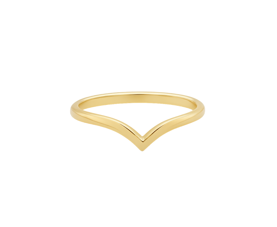Bague en V plaqué or 24K – Élégance artisanale AU2Bijoux