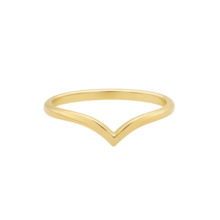 Bague en V plaqué or 24K – Élégance artisanale AU2Bijoux