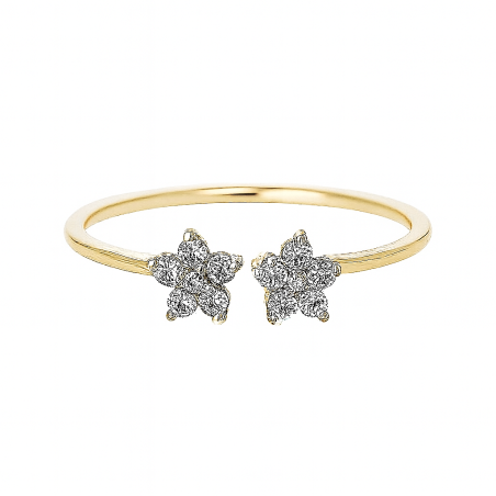 Bague Floral plaqué or 24K – Création unique AU2Bijoux