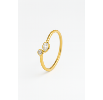 Bague Larme de Perle en plaqué or 24K – Bijou raffiné AU2Bijoux