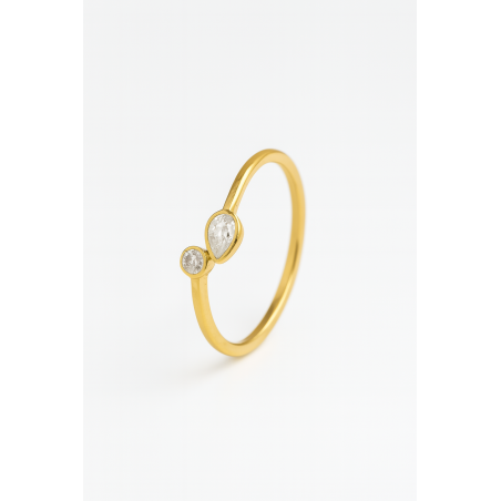 Bague Larme de Perle en plaqué or 24K – Bijou raffiné AU2Bijoux