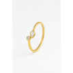 Bague Larme de Perle plaqué or 24K – Bijou artisanal pastel luxe