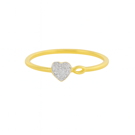 Bague coeur plaqué or 24K – Élégance artisanale AU2Bijoux
