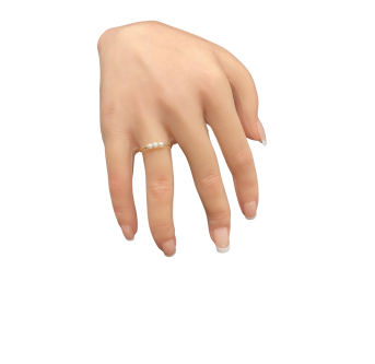 Bague Trio Perles plaqué or 24K – Création unique AU2Bijoux