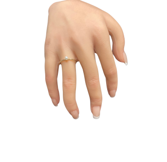 Bague Solitaire avec perle en plaqué or 24K – Bijou fait main élégant
