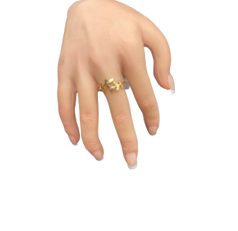 Bague Feuille plaqué or 24K – Élégance artisanale AU2Bijoux