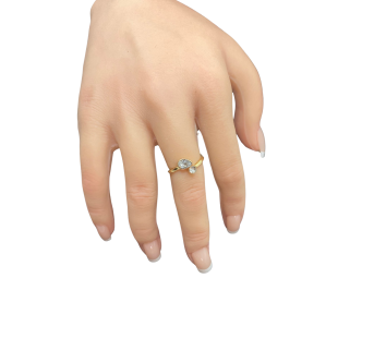 Bague Larme de Perle plaqué or 24K – Bijou artisanal pastel luxe