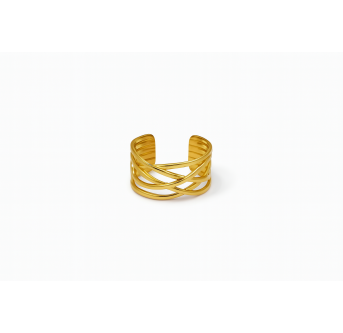 Bague Moderne - plaqué or 24 K