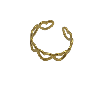 Bague Coeur plaqué or 24K moderne – Bijou raffiné pastel luxe