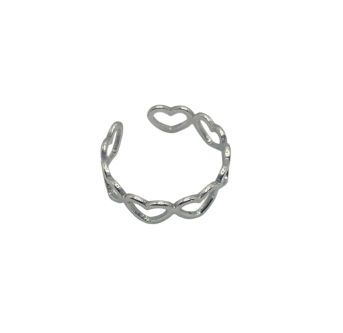 Bague Multi Coeur en argent 925 – Bijou raffiné pastel luxe