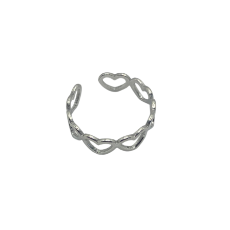 Bague Multi Coeur en argent 925 – Bijou Artisanal Romantique