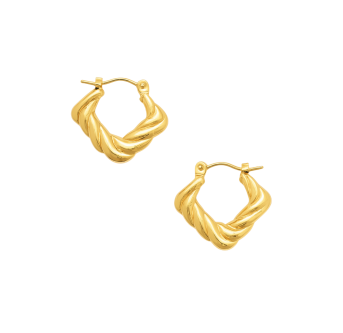 Boucles d'oreilles Géométrique - plaqué or 24 K