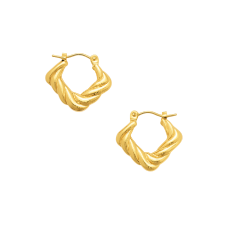 Boucles d'oreilles Géométrique - plaqué or 24 K