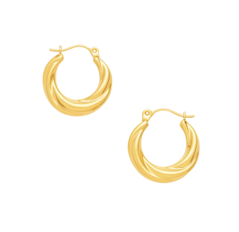 Boucles d'oreilles Ronde - plaqué or 24K