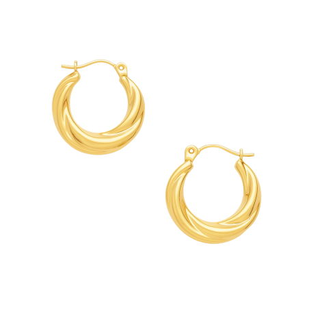Boucles d'oreilles Ronde - plaqué or 24K