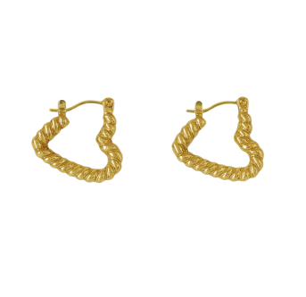 Boucles d'oreilles Cœur - Plaqué Or 24 K
