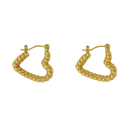 Boucles d'oreilles Cœur - Plaqué Or 24 K