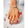 Love – Bracelet ajustable pendentifs cœurs et perles en acier inoxydable doré Love – Bracelet ajustable pendentifs cœurs et perles en acier inoxydable doré