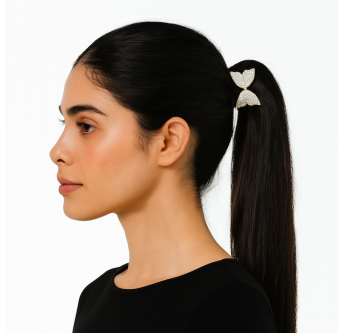 Élastique Bijou Nœud Cristal – Accessoire cheveux chic 