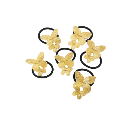 Élastique Bijou Papillon Doré – Accessoire cheveux chic 