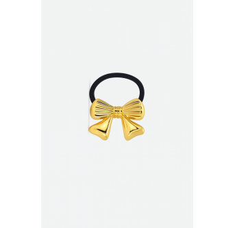 Élastique Chic Nœud Dore – Accessoire cheveux chic
