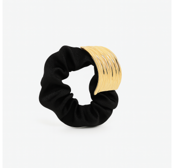 Chouchou Élégance Dorée – Bijou de cheveux pastel luxe