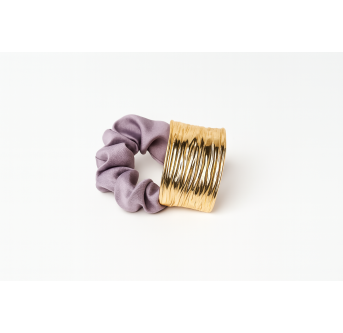 Chouchou Élégance Dorée – Bijou de cheveux pastel luxe